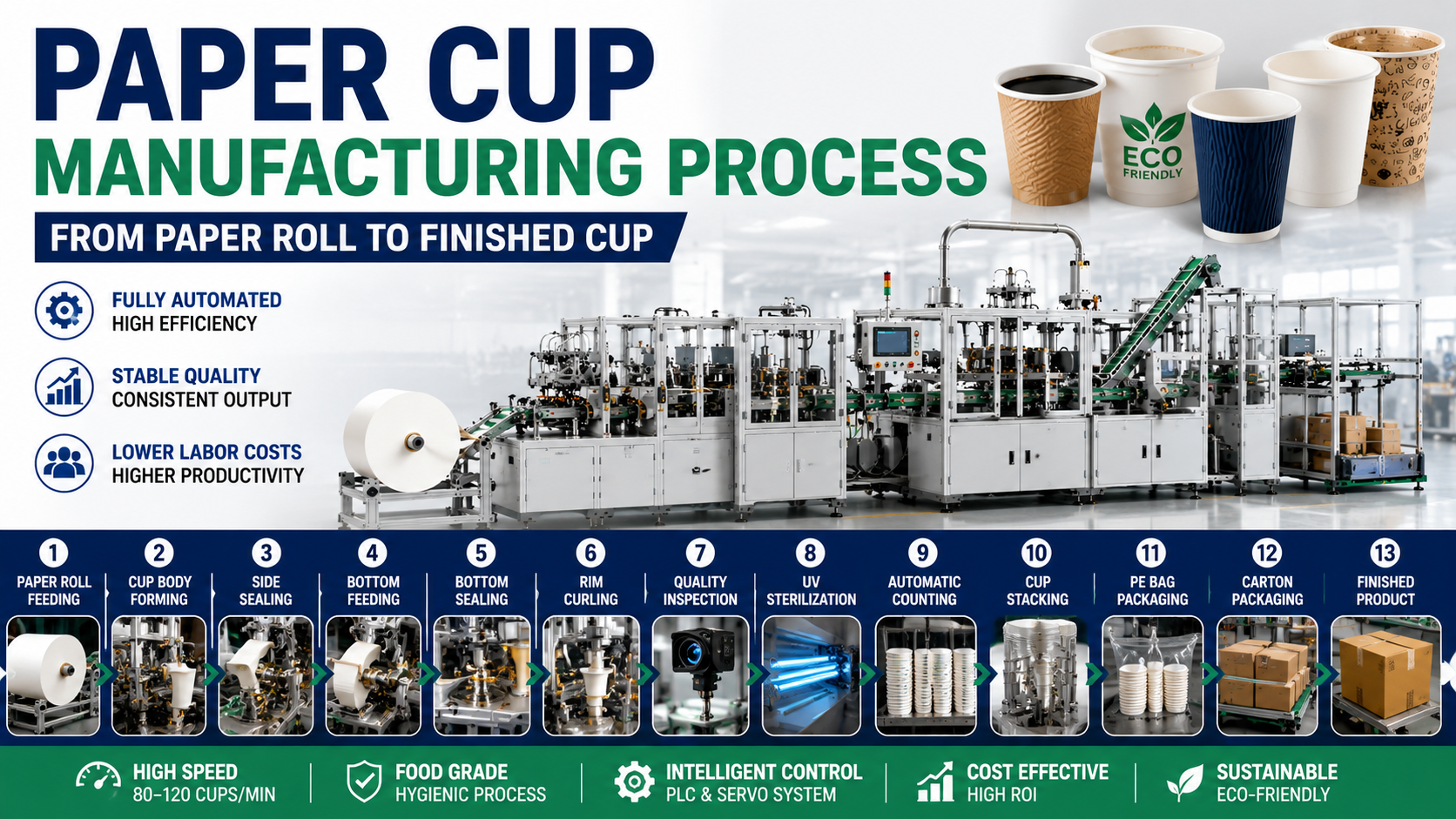 Paper Cup Manufacturing Process Explained: From Paper Roll to Finished Cup