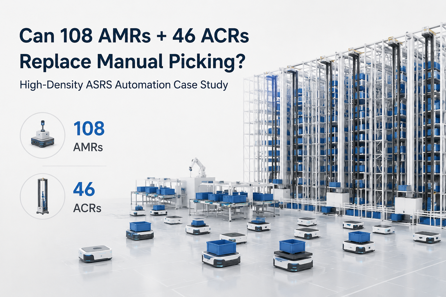 Can 108 AMRs + 46 ACRs Replace Manual Picking? High-Density ASRS Automation Case Study