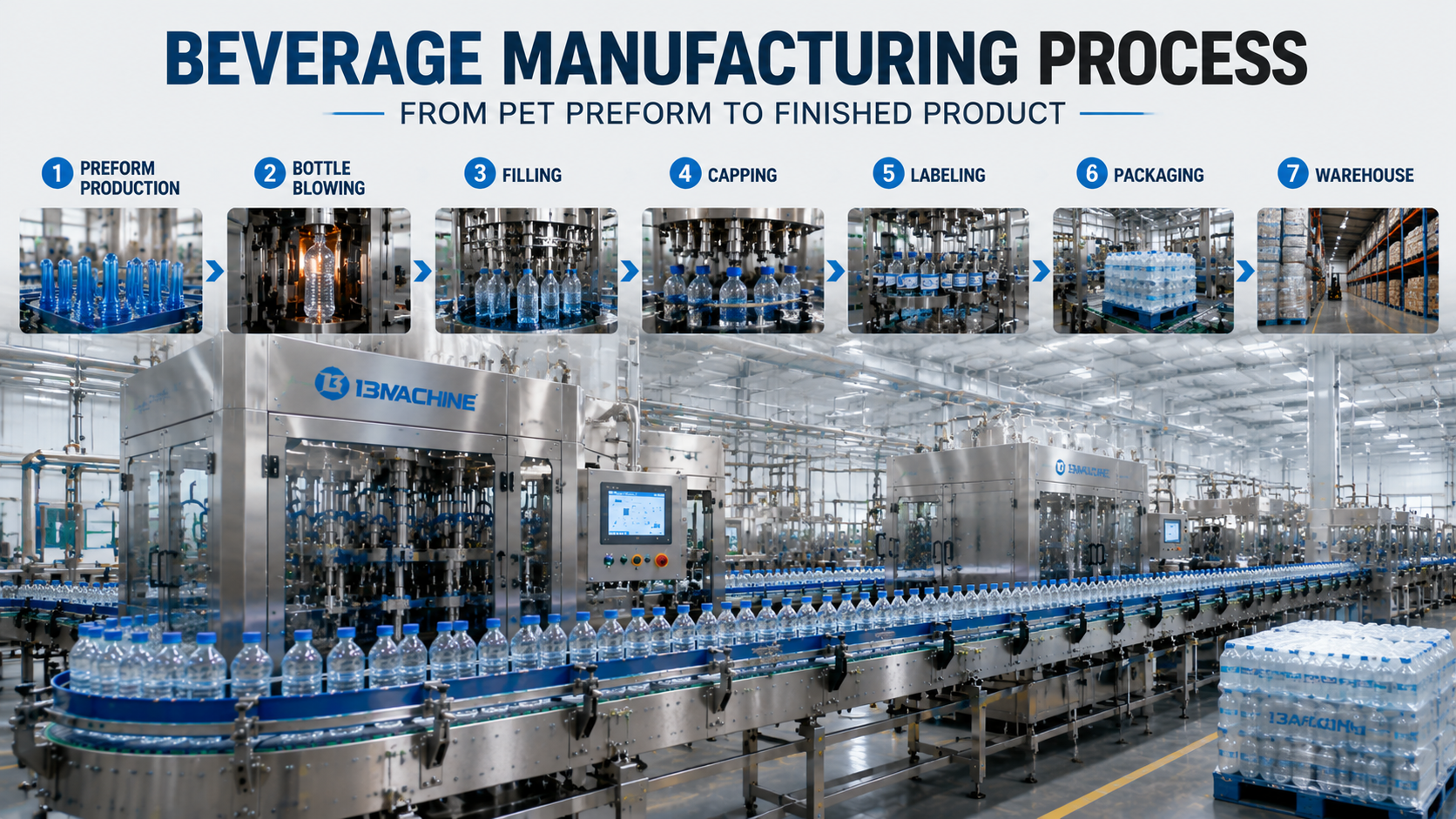 Complete Beverage Manufacturing Process Explained: From PET Preform to Finished Product