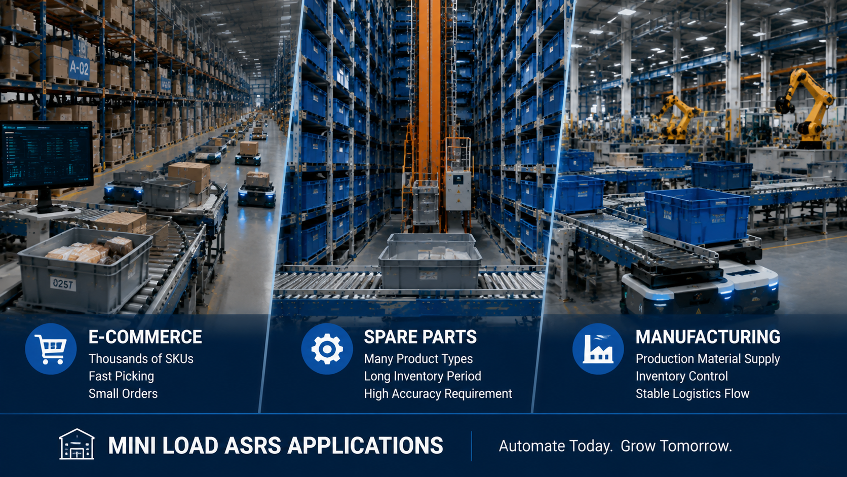 Mini Load ASRS Applications: Best Warehouse Automation Solution for E-commerce and Spare Parts Storage